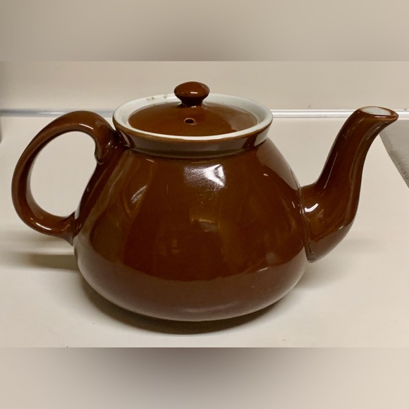 Mid Century Vintage Brown Ceramic Restaurant Diner Style Lidded Teapot - Picture 13 of 16